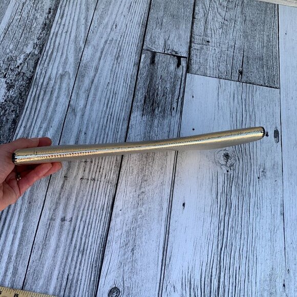 Vintage Gold Metallic Croc Embossed Clutch Handbag - Picture 3 of 12